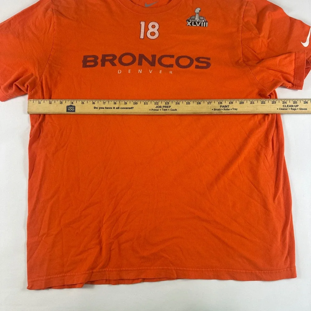 Nike Denver Broncos Peyton Manning 18 Super Bowl XLVIII Orange T‎ Shirt XXL